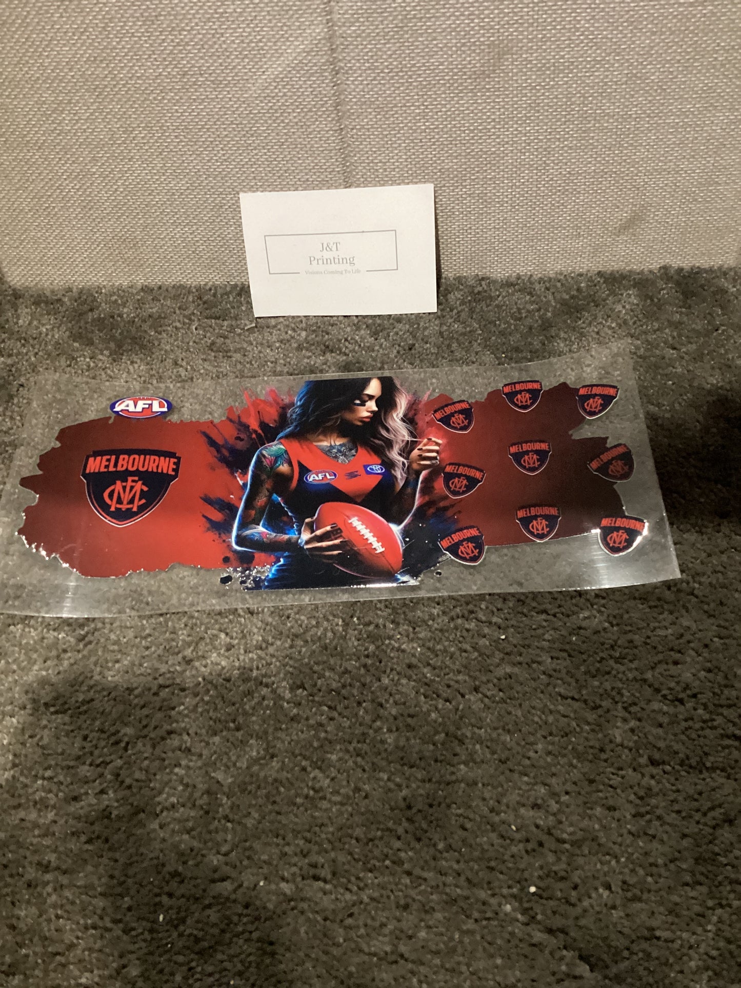 16oz AFL Melbourne #2 uv dtf cup wrap