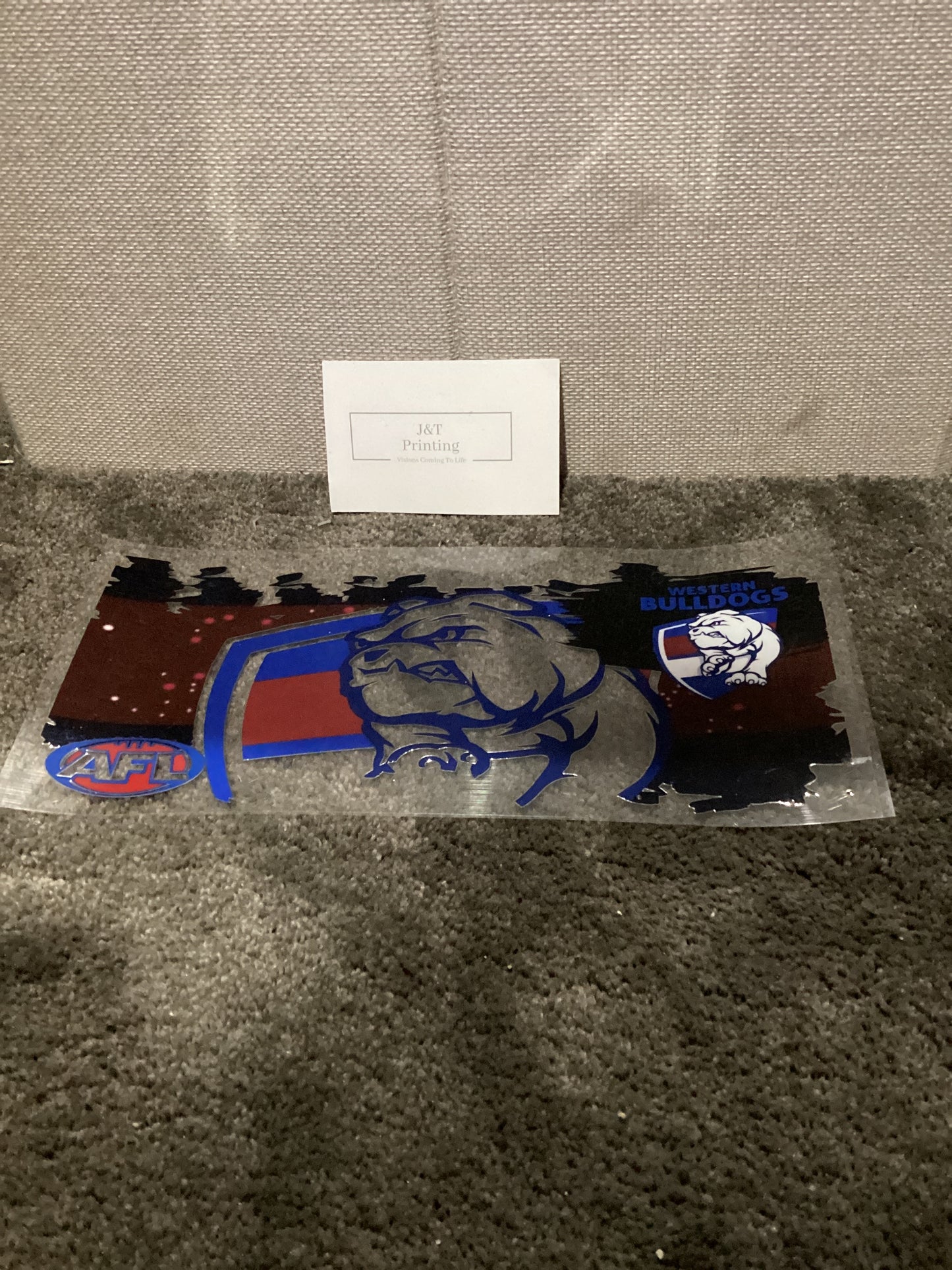 16oz AFL western bulldogs UV dtf cup wrap