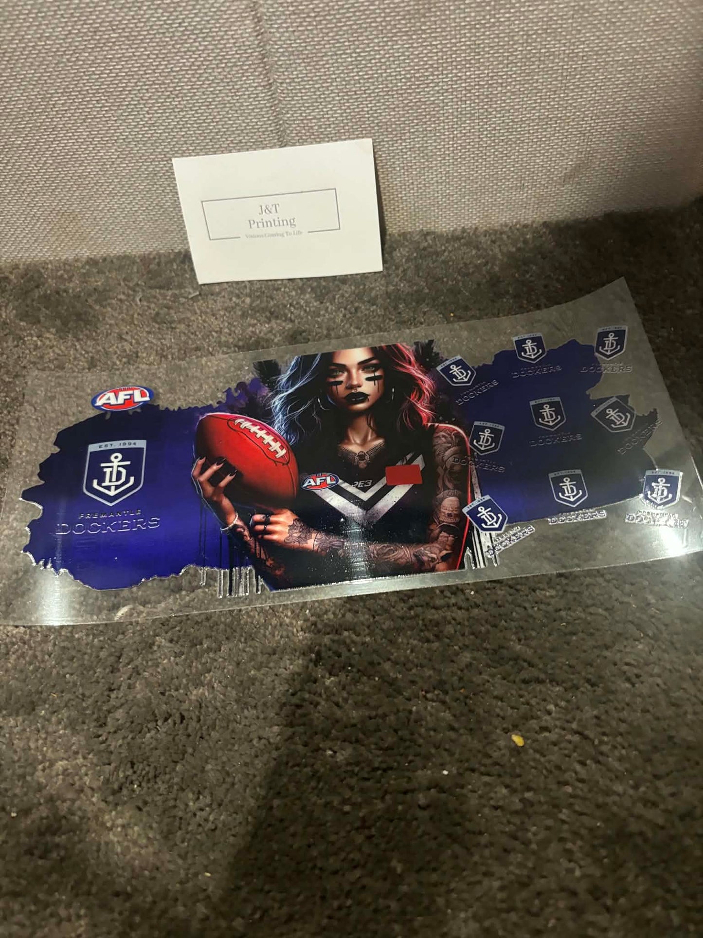 16oz AFL Fremantle dockers UV dtf cup wrap
