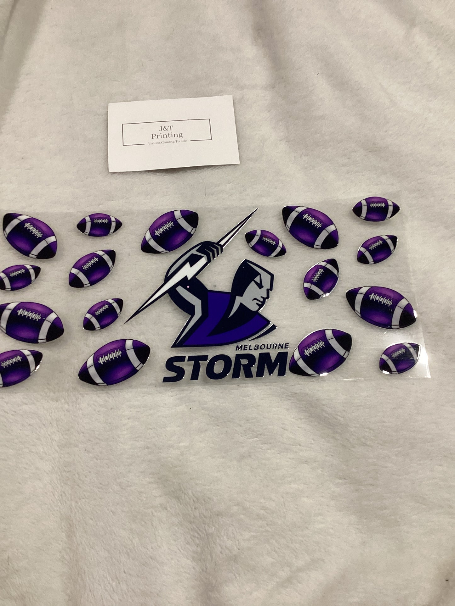 16oz NRL Melbourne Storm UV dtf cup wrap
