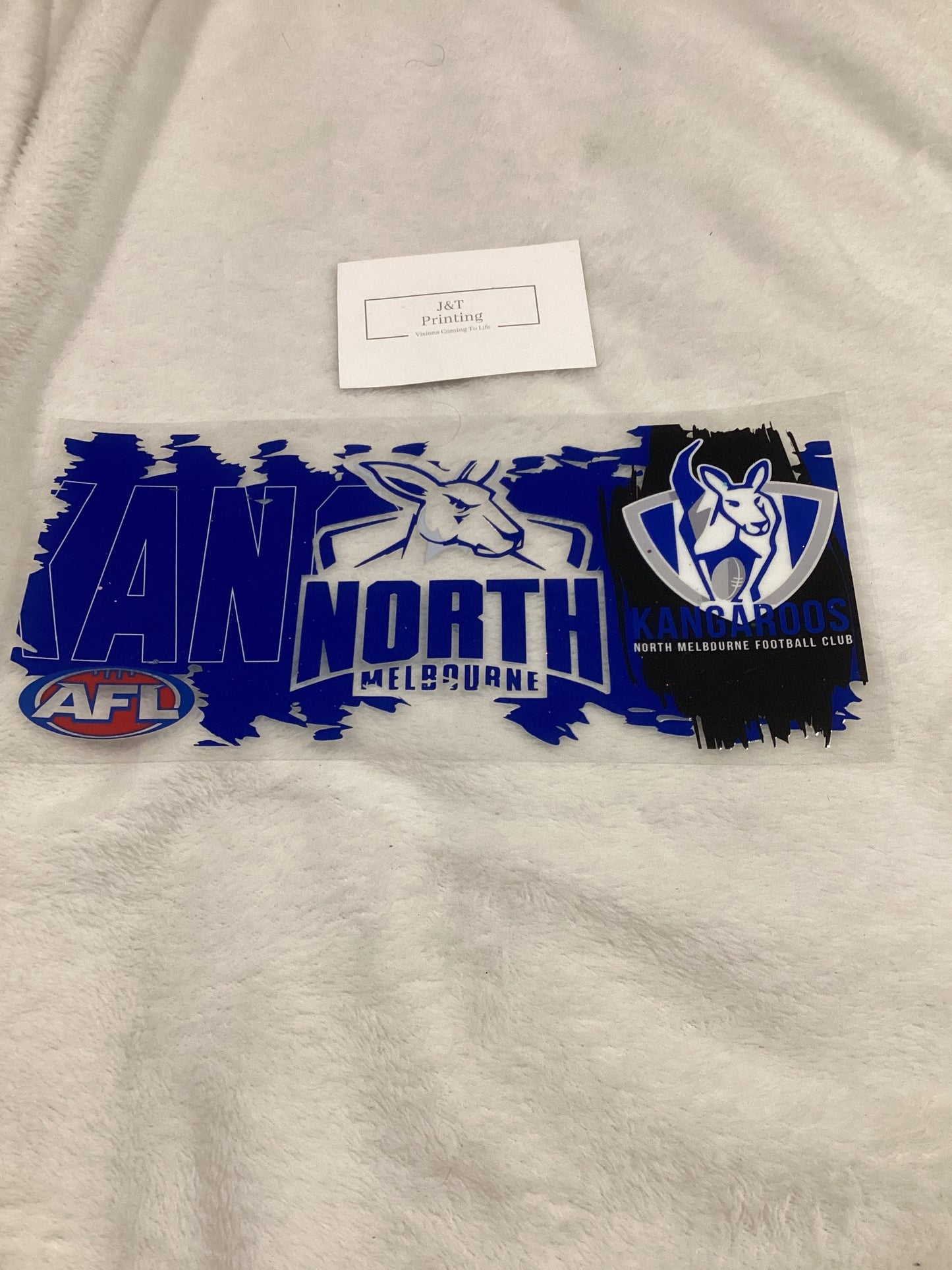 16oz AFL north Melbourne kangaroo UV dtf cup wrap