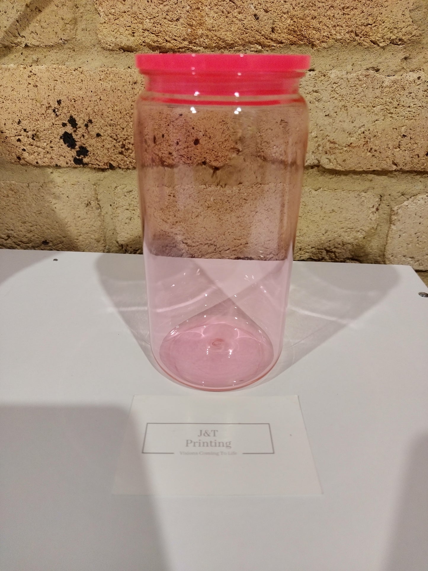 16oz clear pink acrylic tumbler