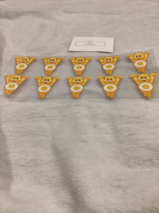 16oz yellow care bear uv dtf cup wrap