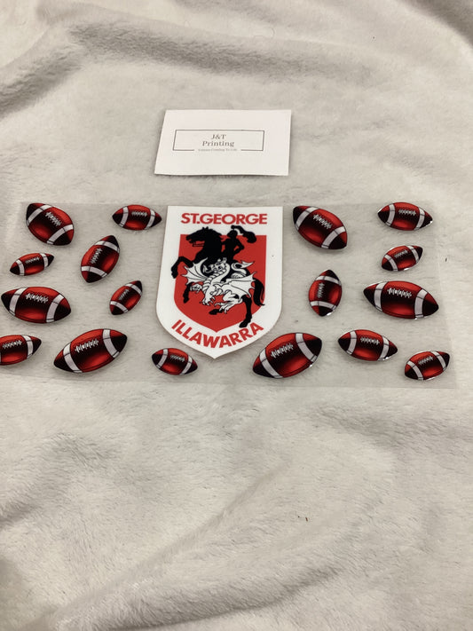 16oz NRL St George UV dtf cup wrap
