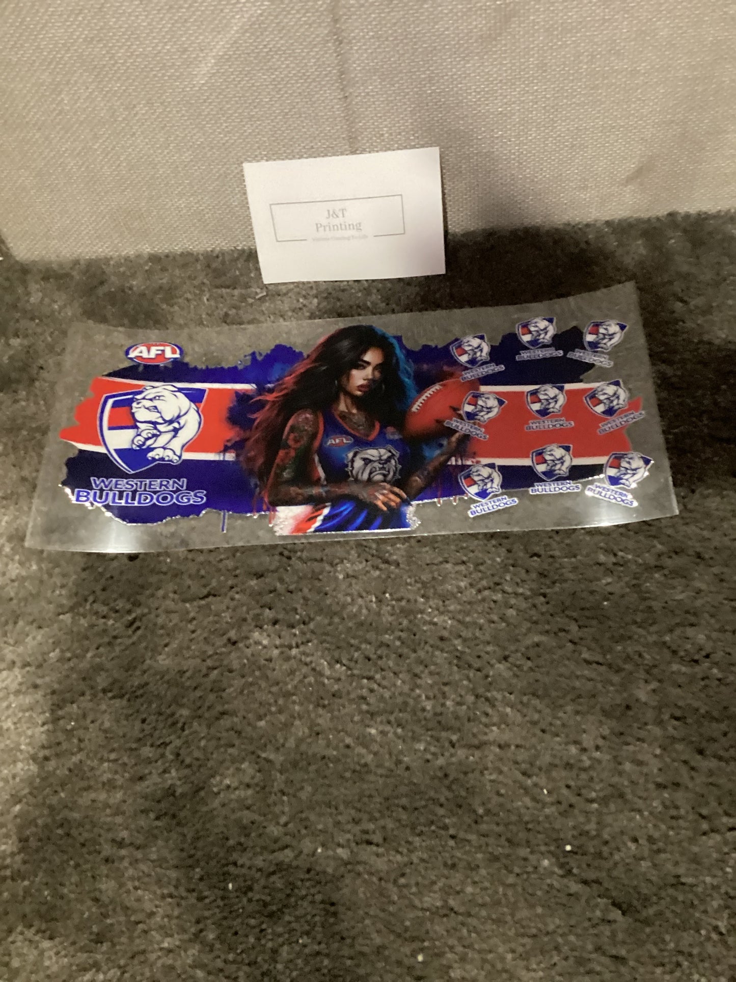 16oz western bulldogs uv dtf cup wrap