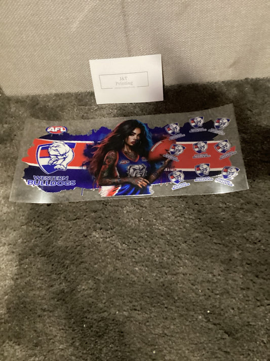 16oz western bulldogs uv dtf cup wrap