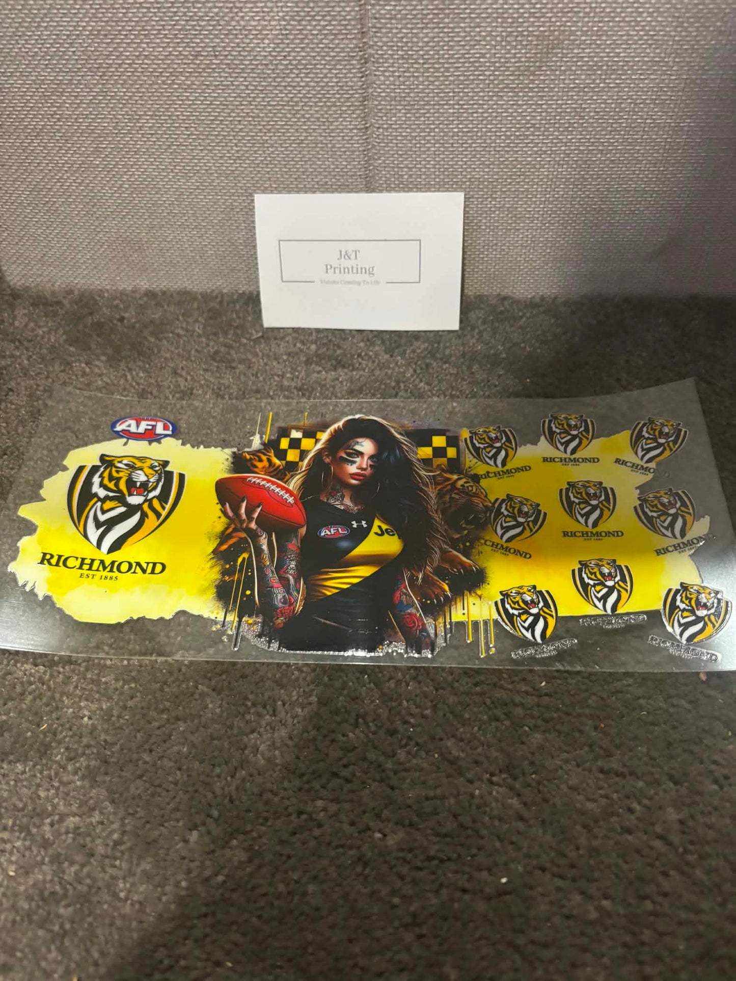 16oz AFL Richmond UV dtf cup wrap
