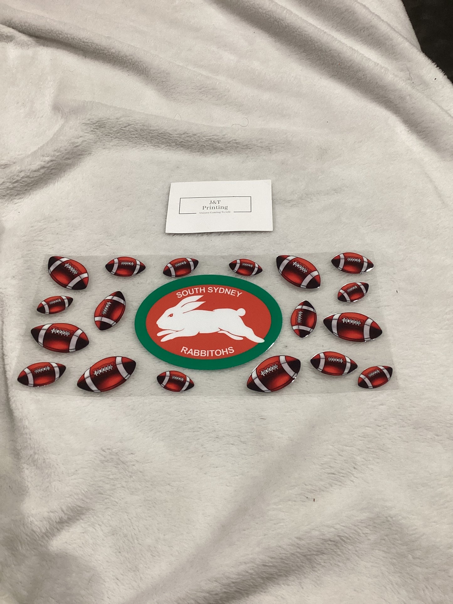 16oz NRL south Sydney Rabbitohs UV dtf cup wrap