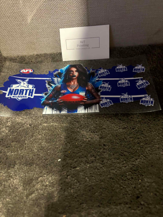 16oz AFL north Melbourne UV dtf cup wrap