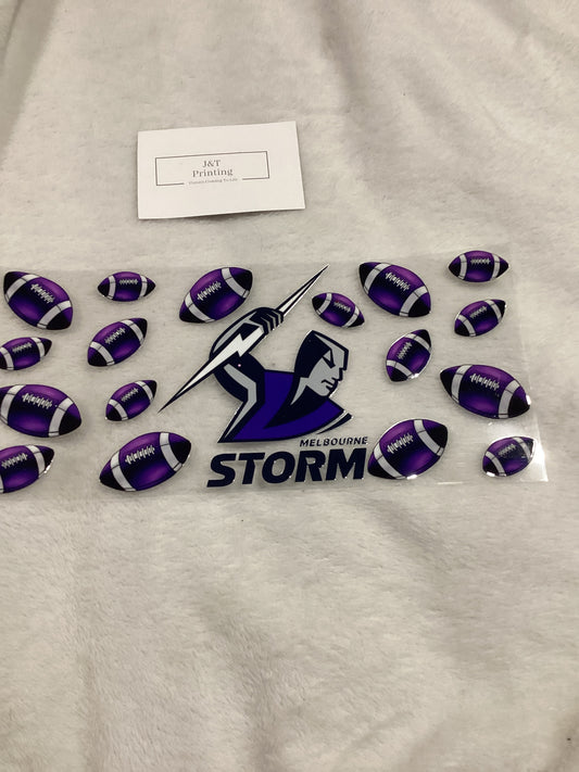 16oz NRL Melbourne Storm UV dtf cup wrap
