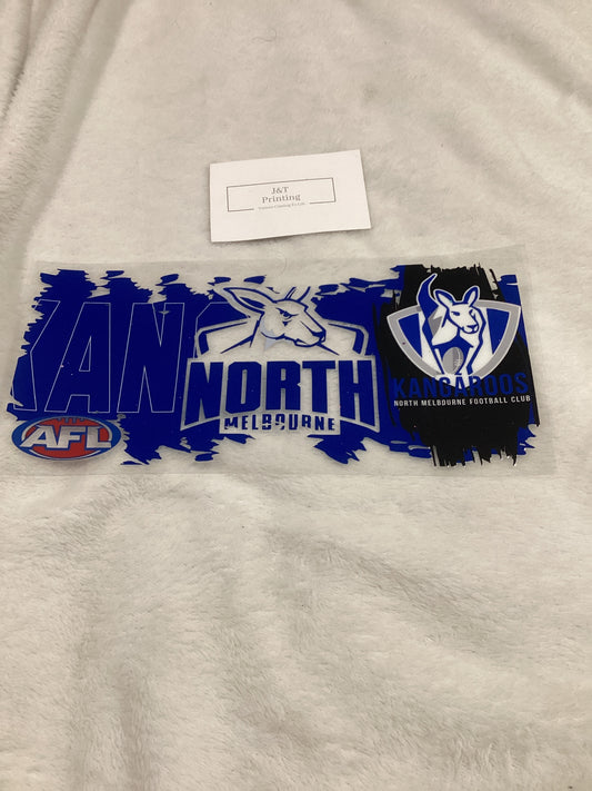 16oz AFL north Melbourne kangaroo UV dtf cup wrap
