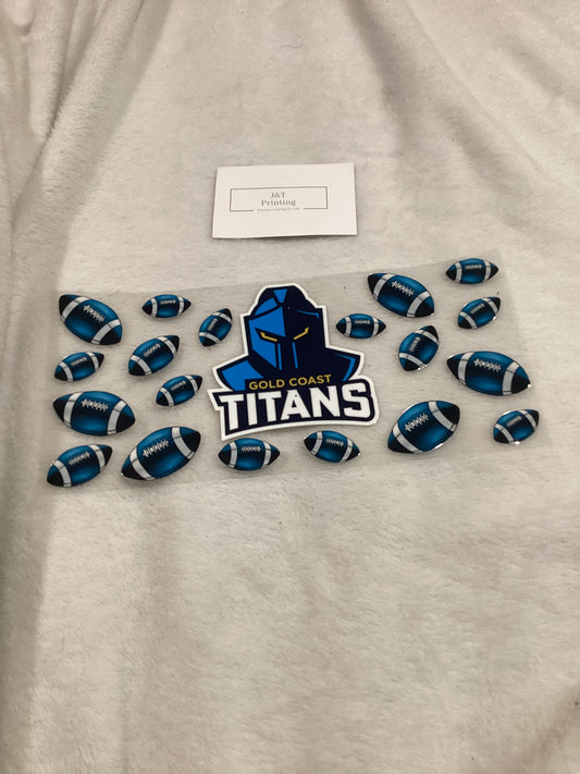 16oz NRL titans UV dtf cup wrap