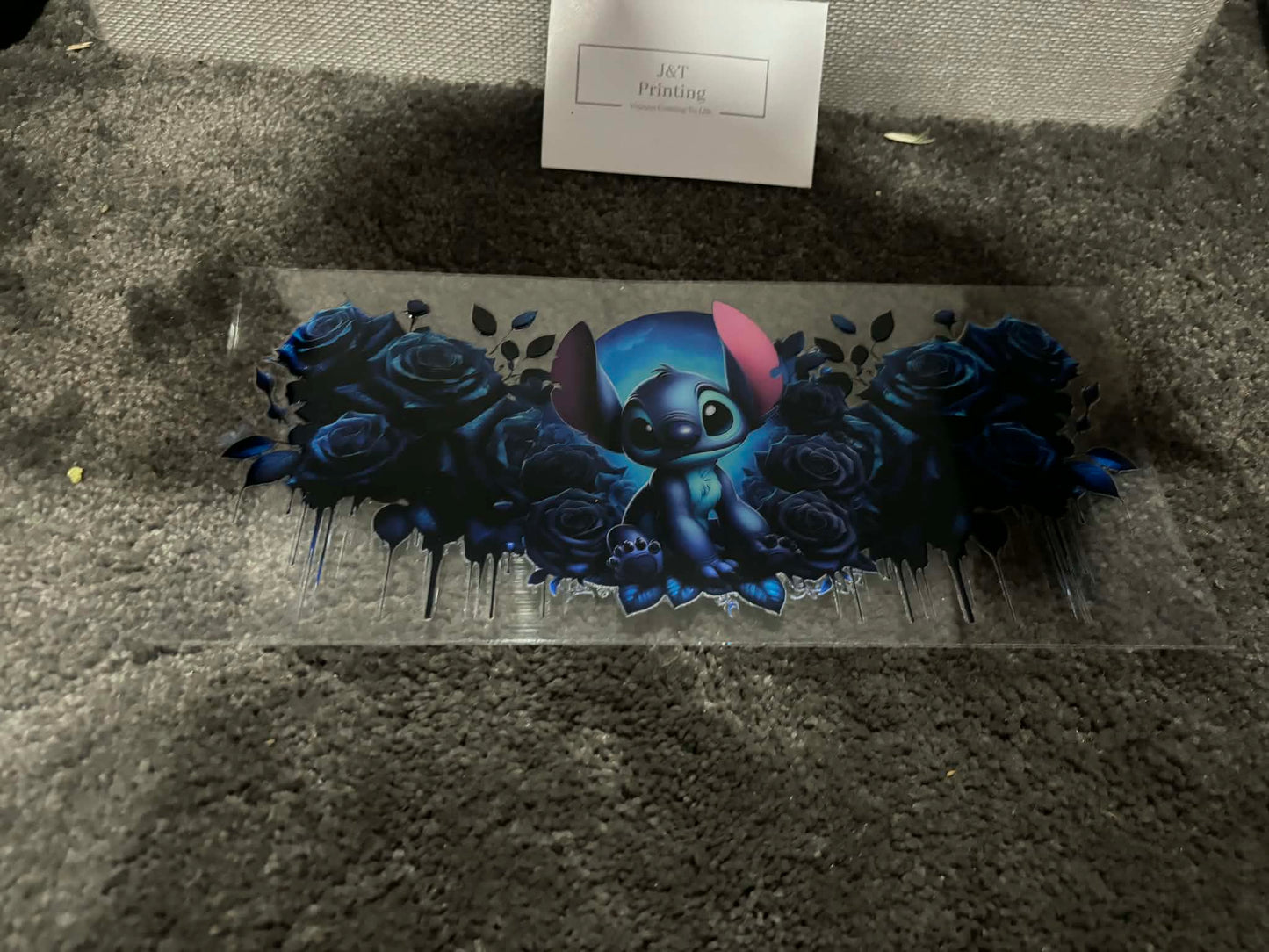 16oz Blue Rose Stitch UV dtf wrap
