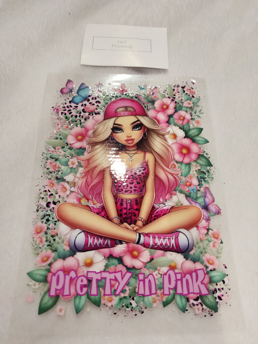 A5 notebook dtf wrap ( pretty in pink )