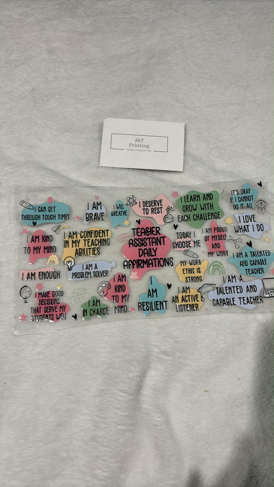 16oz teacher assistant affirmations