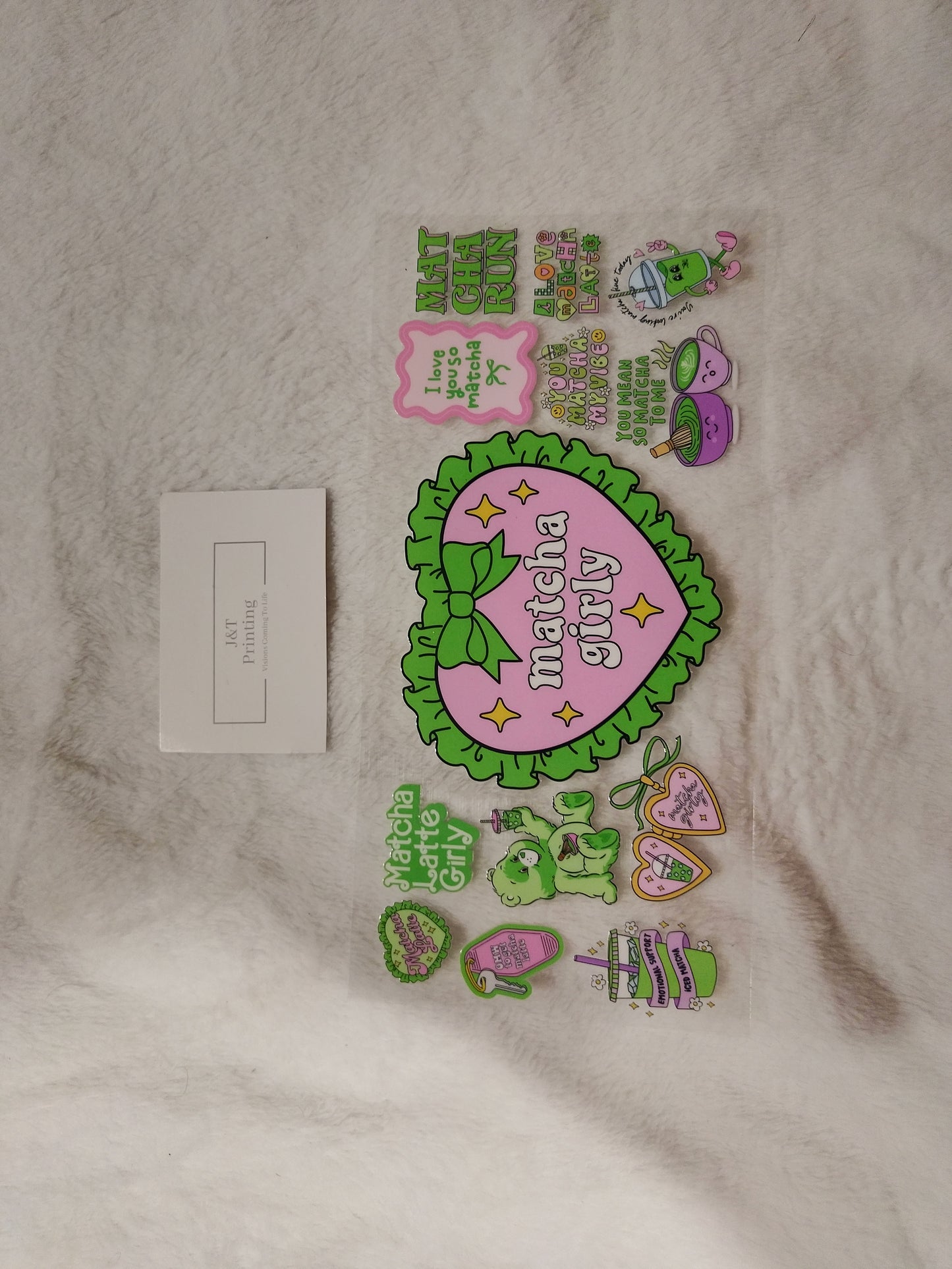 16oz matcha care bear girly