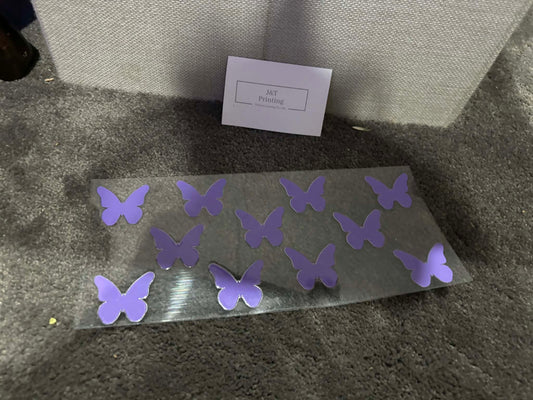 16oz purple butterfly UV dtf cup wrap