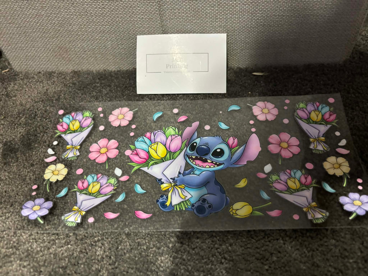 16oz flower stitch UV dtf cup wrap